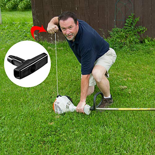 Foto von Rückstoß Starter Seil 10 Meter 3,0 mm Weiße Ziehen Schnur mit 3 Stücke Starter Griffen für Rasenmäher Kettensägen Trimmer Kanten Bürste Schneider Motor Teile