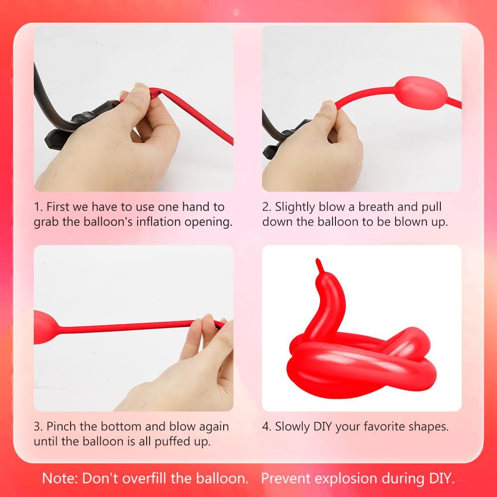 260 Balloons 100 Pcs Red Balloon Arch Graduation Long Balloons For Tying Arch Balloon Animal Birthday Party Suppplier Engagement Decor - Image 4