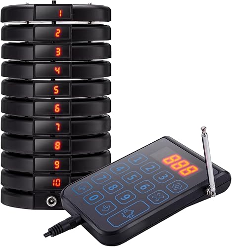 Botones de llamada inalámbricos para localizador de cuidadores y localizadores de llamadas de restaurante, impermeable, más de 500 pies, rango de