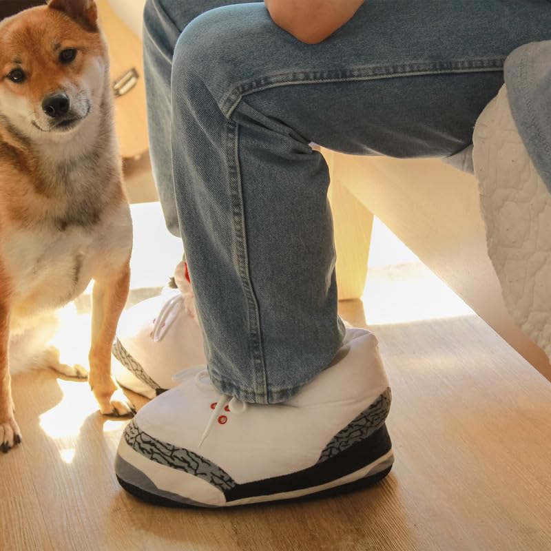 Yours 2 Keep White Marbles Sneaker Slippers, Unisex One Size Fits Most Mens, Womens, and Kids White2