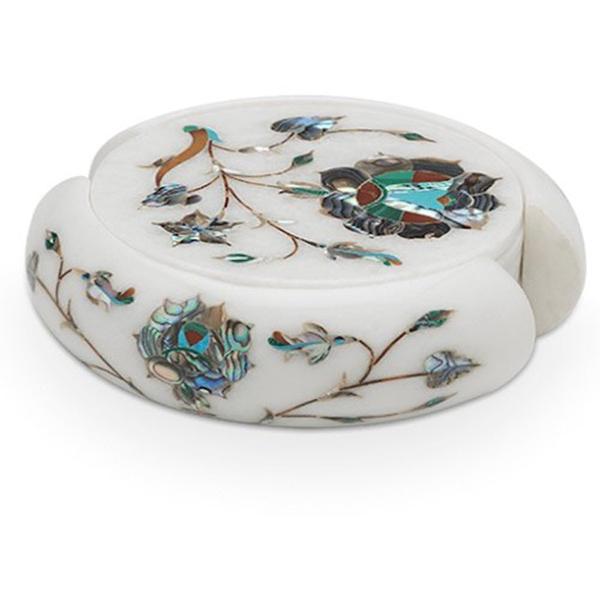 Zestaw podkładek pod herbatę z muszli Abalone 10 cm, zestaw podkładek pod herbatę, okrągły zestaw podstawek do kawy, ręcznie robiony zestaw podstawek do kawy, prezent