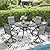 DIFY 5 Pieces Outdoor Patio Dining Set, 4 Grey Textilene Swivel Dining Chairs and 40.6" Grey Round Dining Table, Metal Outdoor Table and Chairs for Lawn Garden Backyard Deck