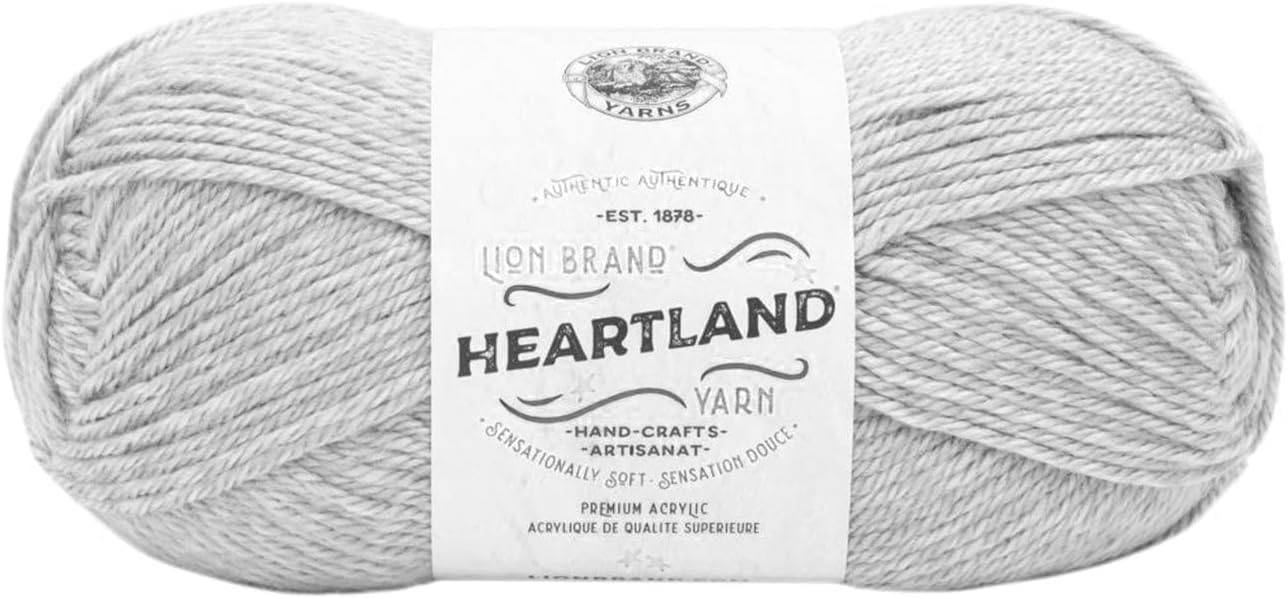 Heartland Yarn, Worsted-Weight Yarn for Knitting, Crocheting, and Crafting, 1 Pack, White Sands
