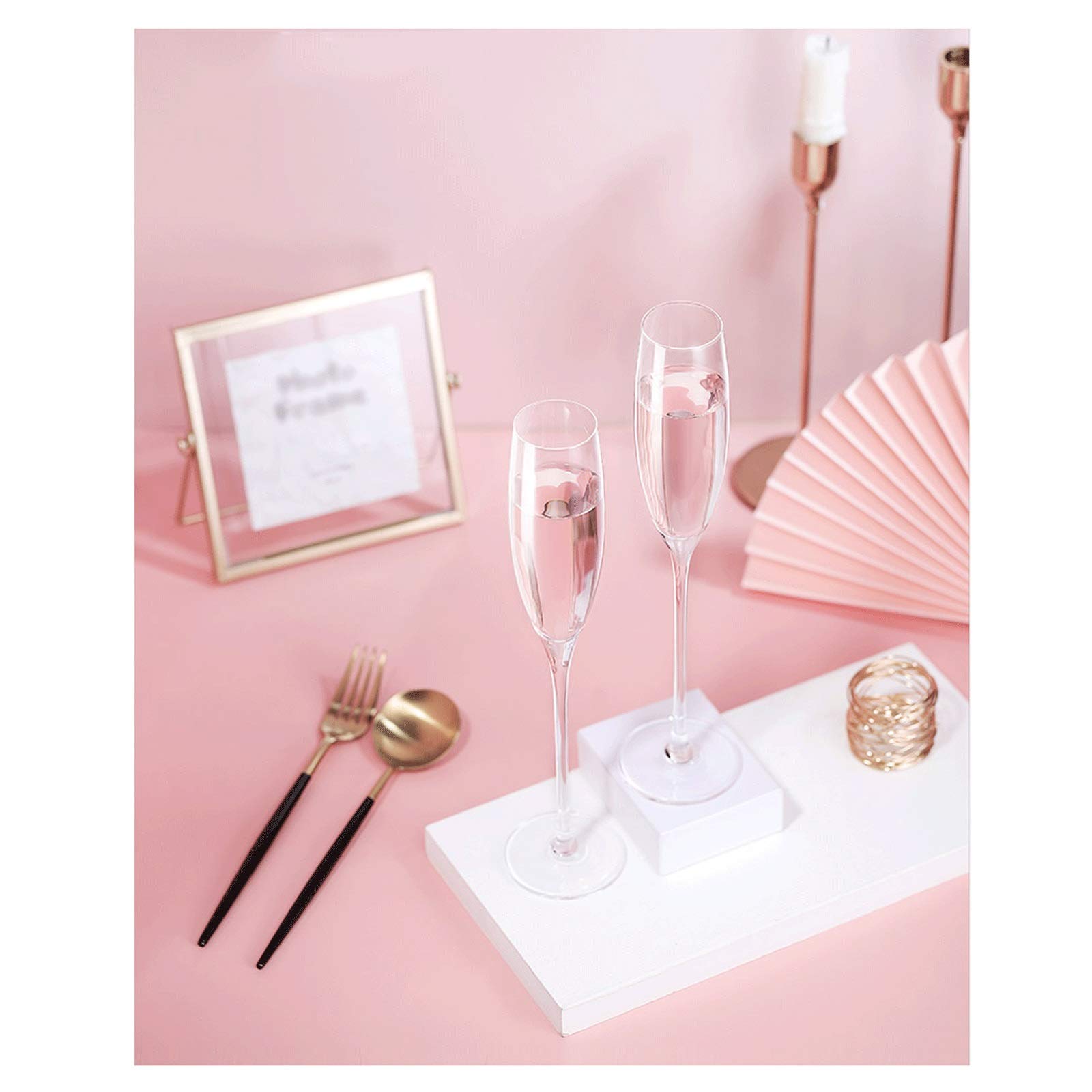Verres De Champagne Flûtes à champagne en cristal soufflé à la main - Coffret cadeau for toutes les vacances - Verre transparent de qualité supérieure - 6 pièces - Verres à champagne de taille parfait