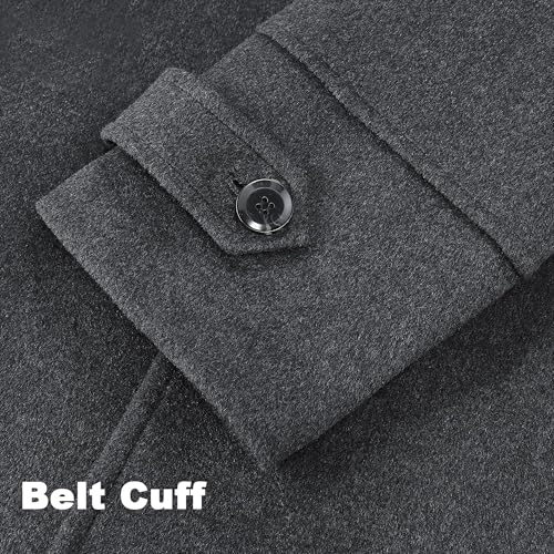 Image of APTRO Men's Luxury Full Length Trench Coat Long Wool Overcoat Winter Windbreaker