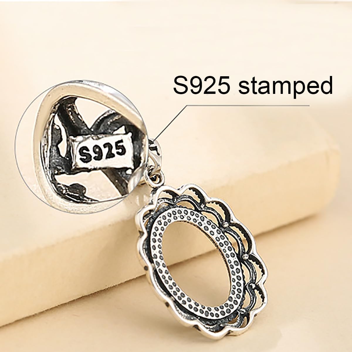 Thai Sterling Silver Bezel Cup Tray Pendant Base fit 11X14mm Oval Cabochon Setting Pendant Blank for DIY Necklace Jewelry Making Craft