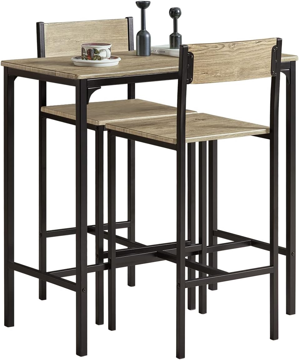 SoBuy OGT03 Bar Set1 Bar Table and 2 Stools Home Kitchen Restaurant