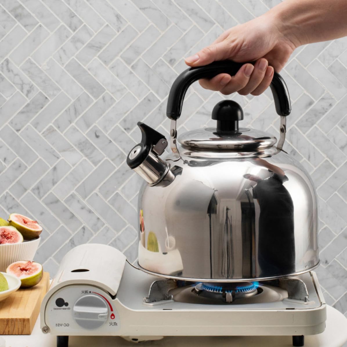 Hervidor de Agua de Acero Inoxidable Silbato, Capacidad 5l, Fácil de Limpiar, Adecuado para Estufas de Inducción y Reuniones Familiares en Cocina
