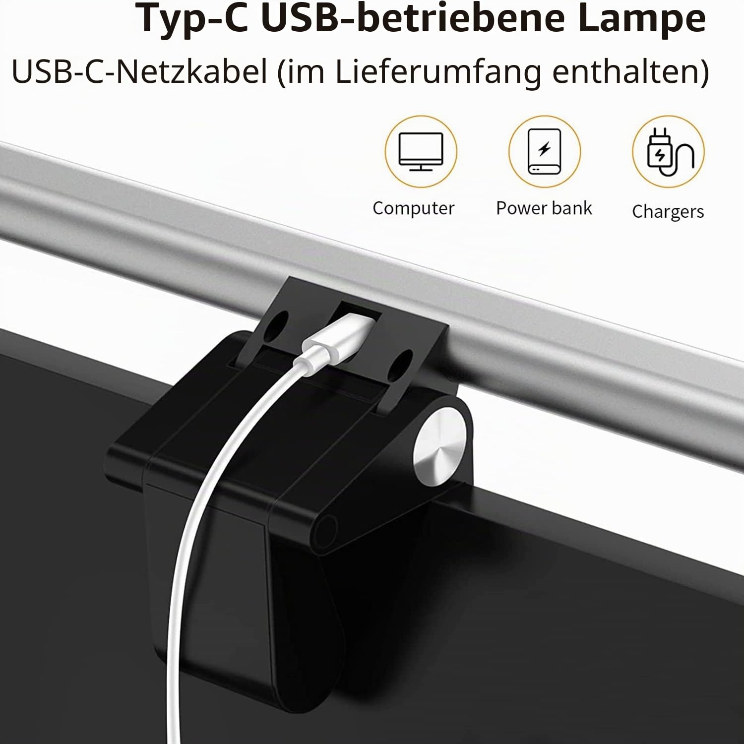 2in1 LightBar Pro Monitorlampe mit FullHD Webcam, Silber