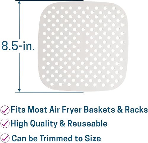 Miniatura 9 de Revestimiento cuadrado de silicona para freidora de aire de 8.5 pulgadas (2 unidades) (CABERNET)