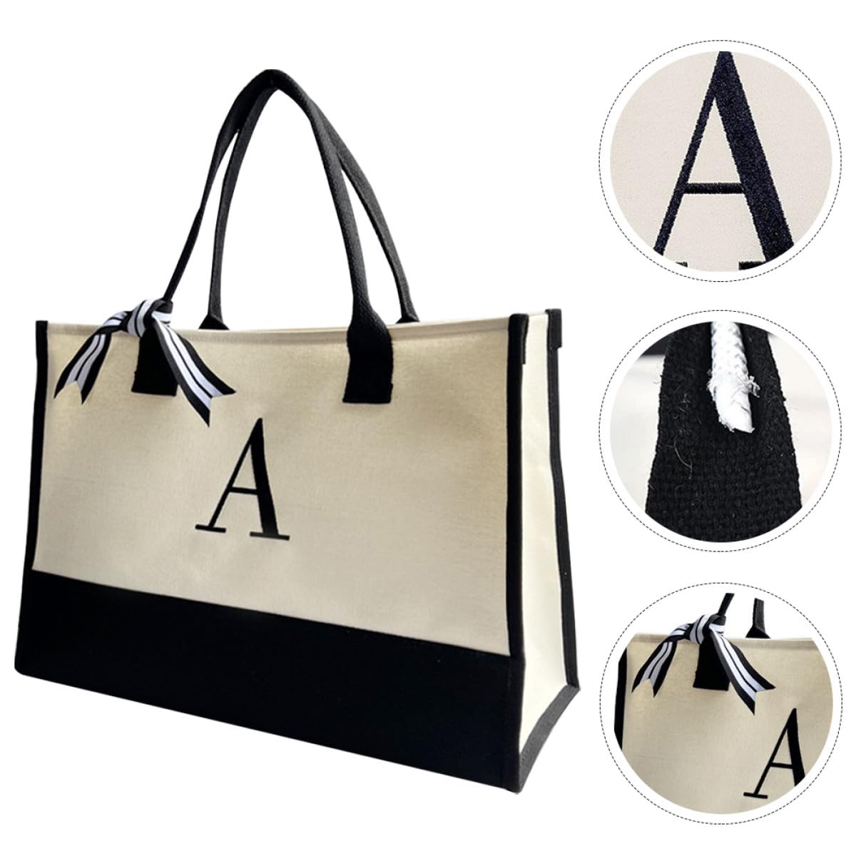 Baluue Borsa Tote Grande in Tela Canvas Grande Capacità e Design Semplice, Resistente alla Moda, per Shopping e Ufficio