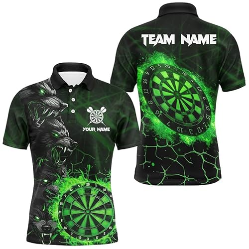 Outfitsuche Benutzerdefiniertes Wolf-Dartshirt für Herren & Damen - Grün-Flammen-Design Dart-Liga-Teamtrikot Leistungs-Dart-Trikot T2799 Outfitsuche Benutzerdefiniertes Wolf-Dartshirt für Herren & Damen - Grün-Flammen-Design Dart-Liga-Teamtrikot Leistungs-Dart-Trikot T2799
