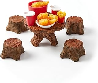 Kai Dream Fairy Garden Miniature Tree Stump Table and Stools Set 15 pcs