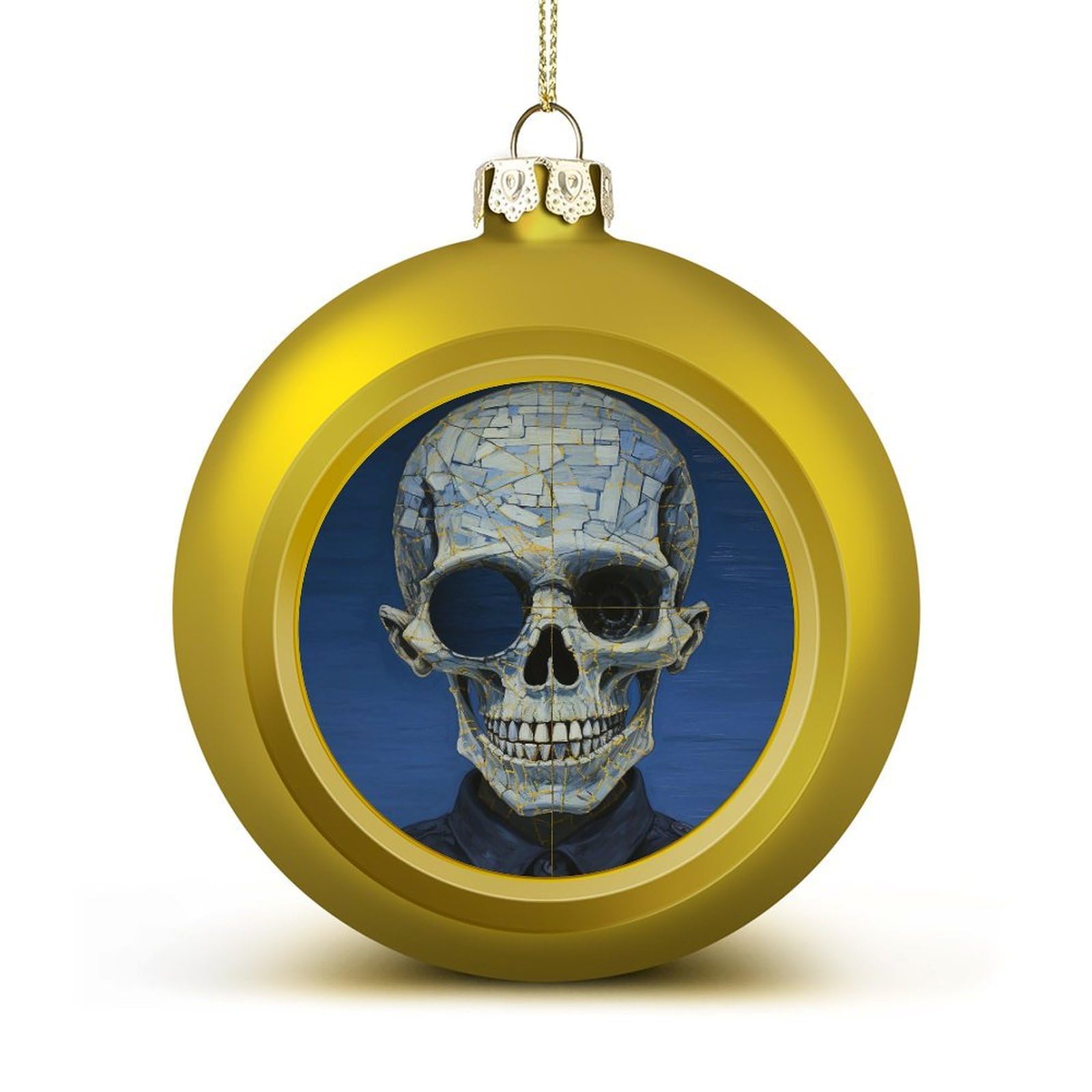 Mirror Skull Christmas Balls Ornaments for Xmas Christmas Tree 1.6" Hanging Shatterproof Xmas Balls Hanging Decor Pendants for Holiday Party Outdoor Indoor DIY Craft Supplies