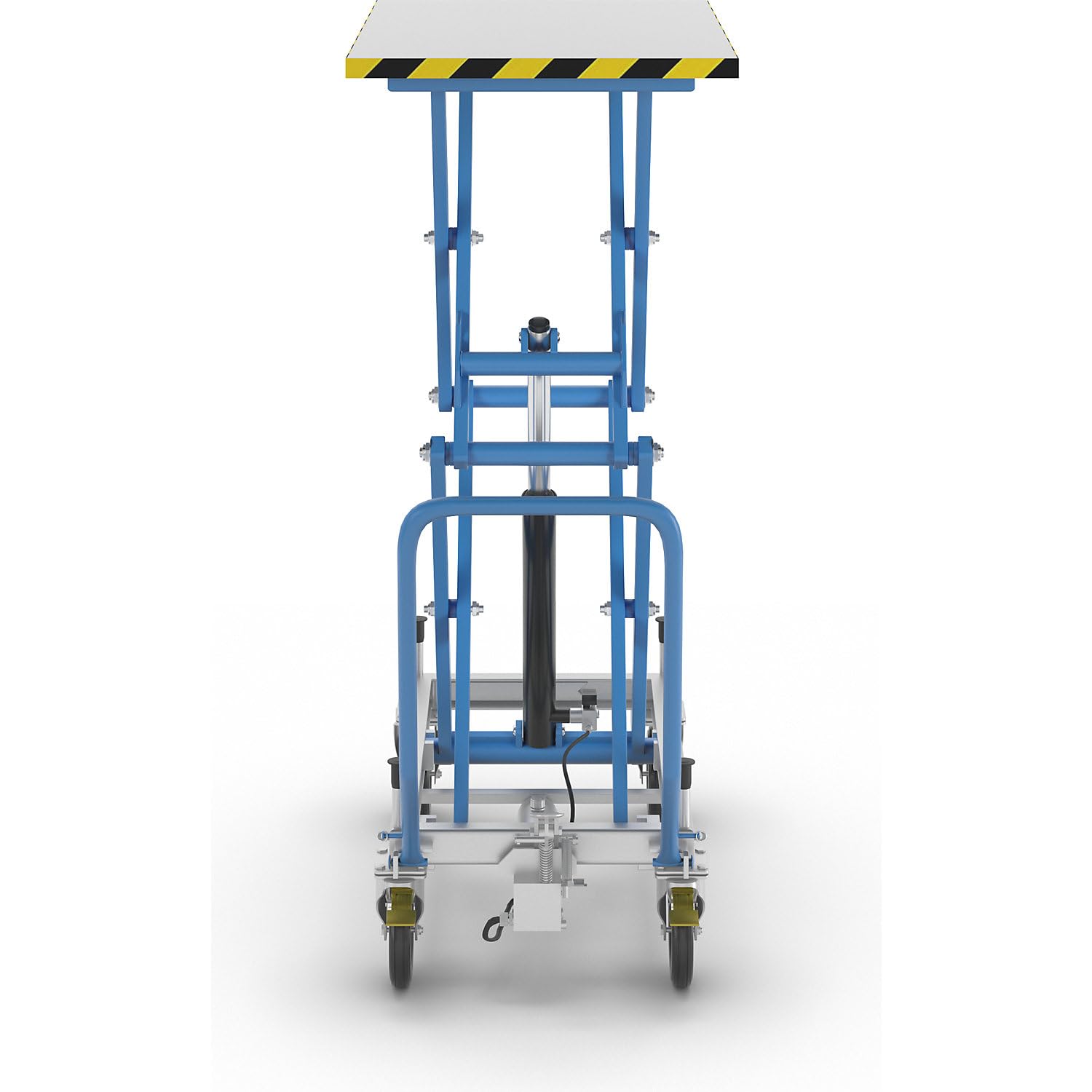 eurokraft pro | Doppelscheren-Hubtischwagen | Tragfähigkeit 500 kg, Hubbereich 510 - 1800 mm, Vollgummireifen