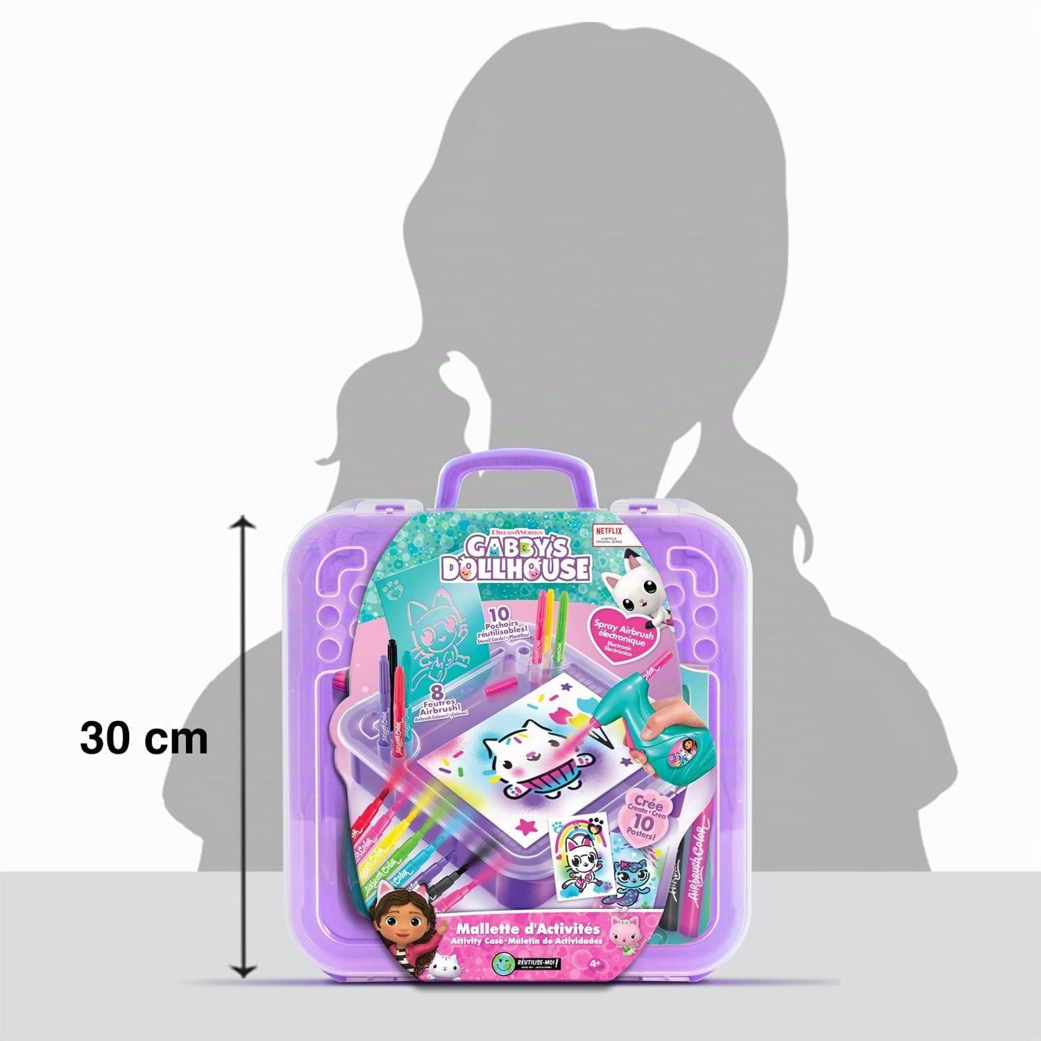 Canal Toys Gabby Puppenhaus, Aktivitätstasche mit elektronischem Spray, Schablonen und Filzstifte, Violett (GAB024)