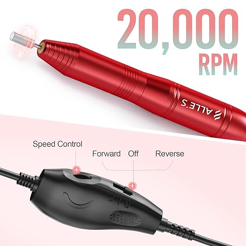 Miniatura 2 de Taladro de uñas eléctrico de 20000 rpm, compacto, portátil, Efile, profesional, manicura y pedicura, kit de taladro de lima de uñas para acrílico,