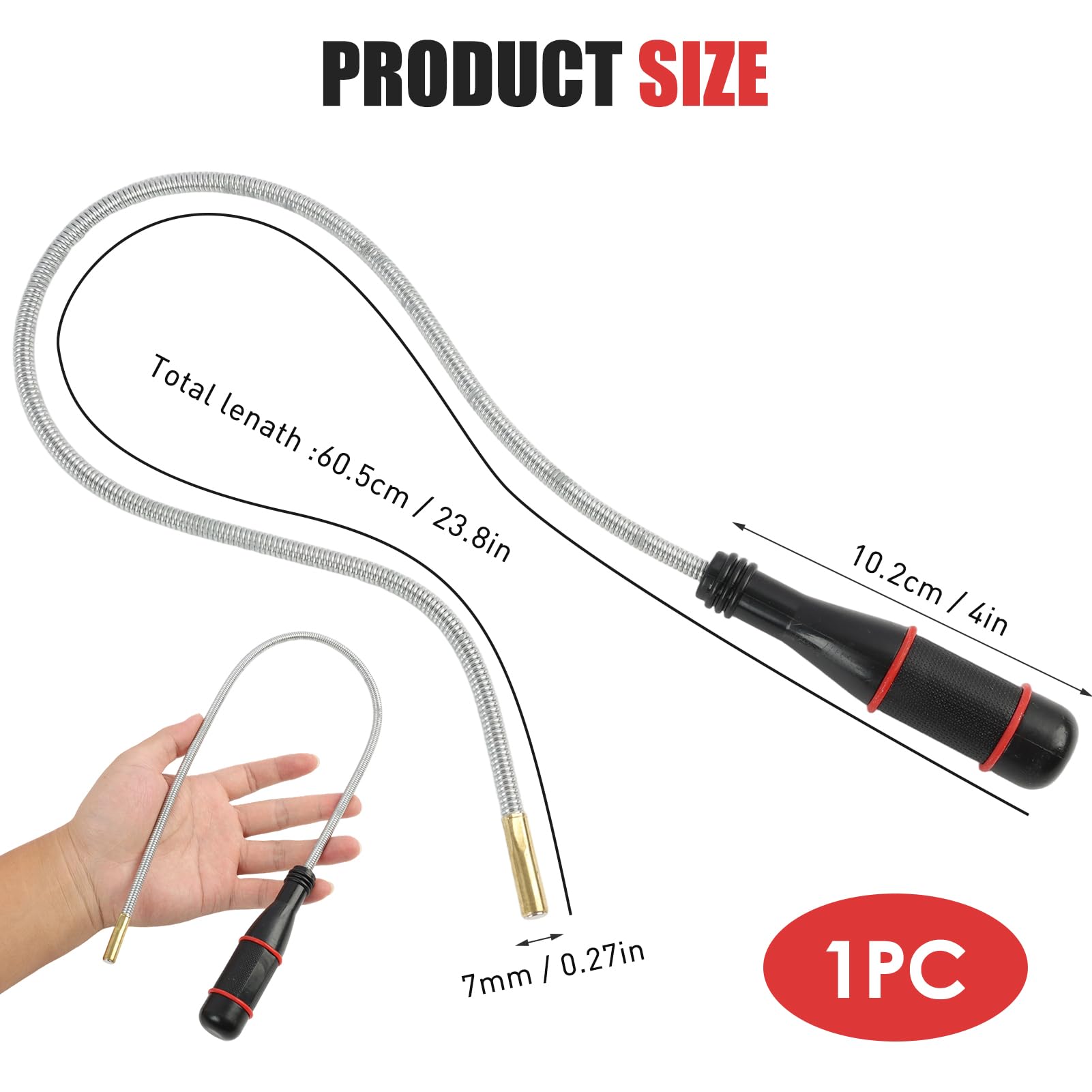 60CM Herramienta Magnética Telescópica con Imán Potente, Recogedor Magnetico Flexible, Iman Flexible Portátil, Herramientas de Recogida iman flexible, para Recoger Objetos Metálicos Pequeños
