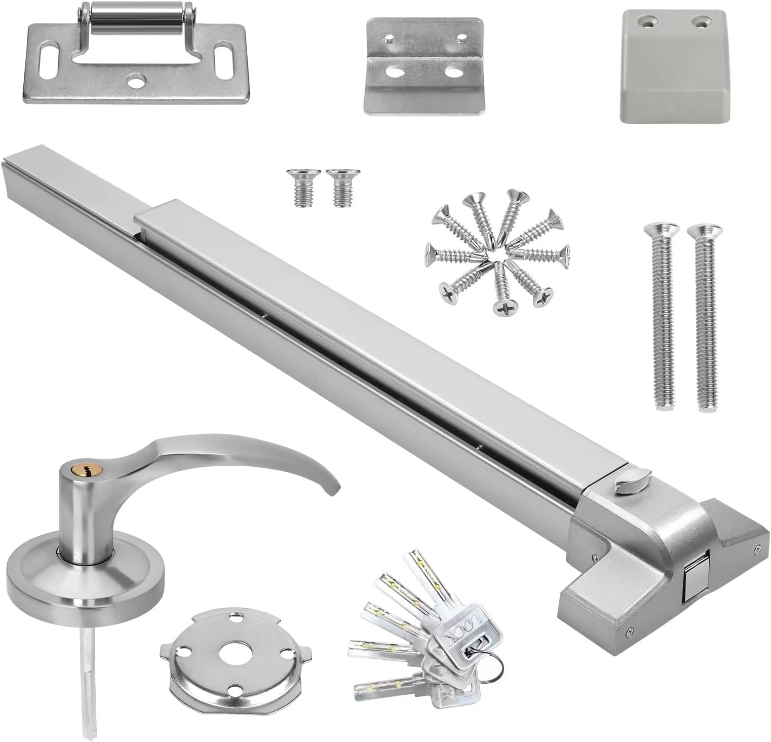 Door Push bar Emergency exit Equipment is Suitable for (23.7-47.2 inch) Metal Wood Doors(with Handle)