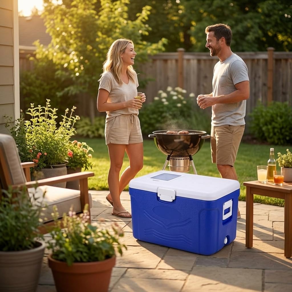 Glacière Portable Chaud Froid PE, Doublure hygiénique, Conteneur réfrigérant, pour Les Repas extérieurs, pour Les Professionnels, Style to 2, 50L