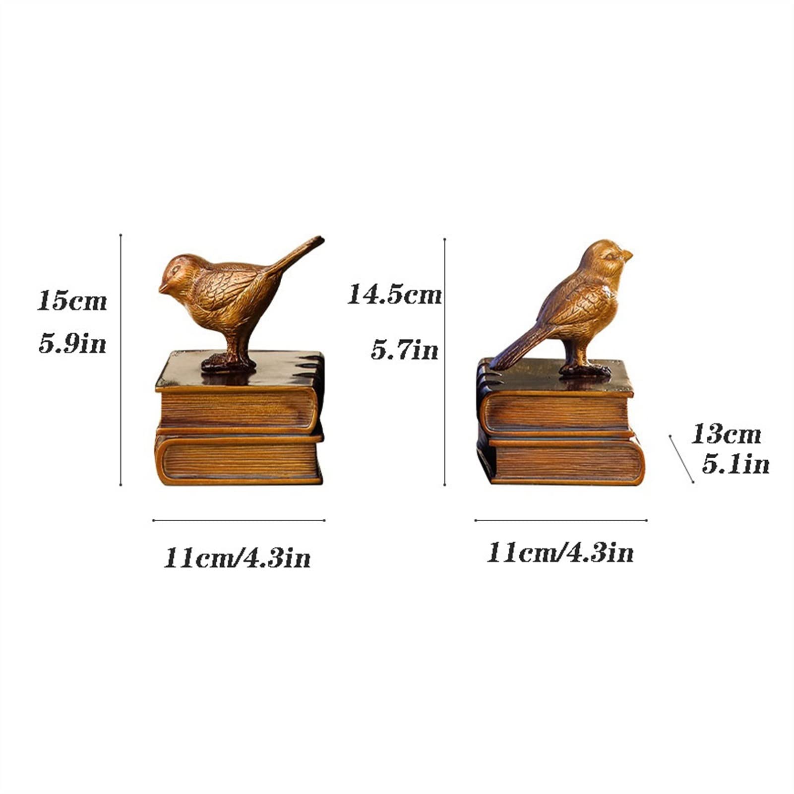Fermalibri Decorativi A Forma Di Uccello In Ceramica - Set Da 2, Trademark Innovations