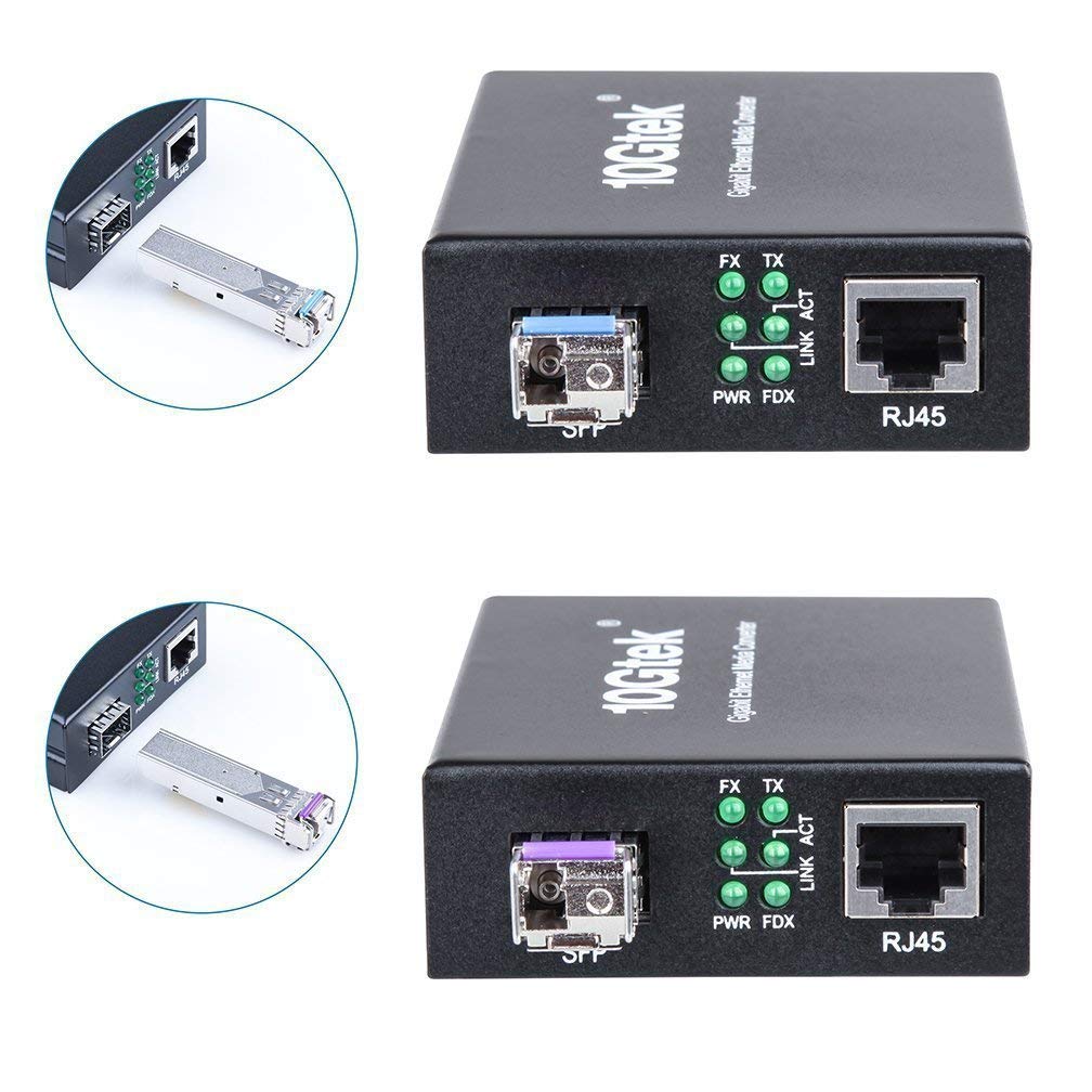 5 Paia Di Media Converter Fibra Ottica Gigabit 100/1000Mbps – Ricetrasmettitore Ethernet SC/RJ45 Fino A 20Km