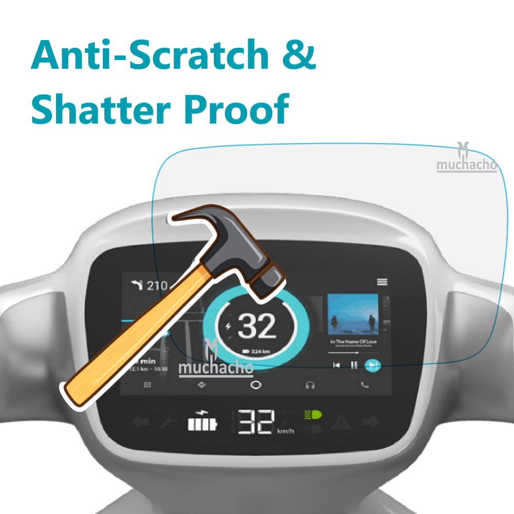 MUCHACHO Tempered Glass Screen Protector Full Screen Guard for Electric Scooter Ola S1 / S1 Pro/Ola S1 Air Gen 2 - (Tougher Than 9H) with Easy Installation Kit, Clear 2