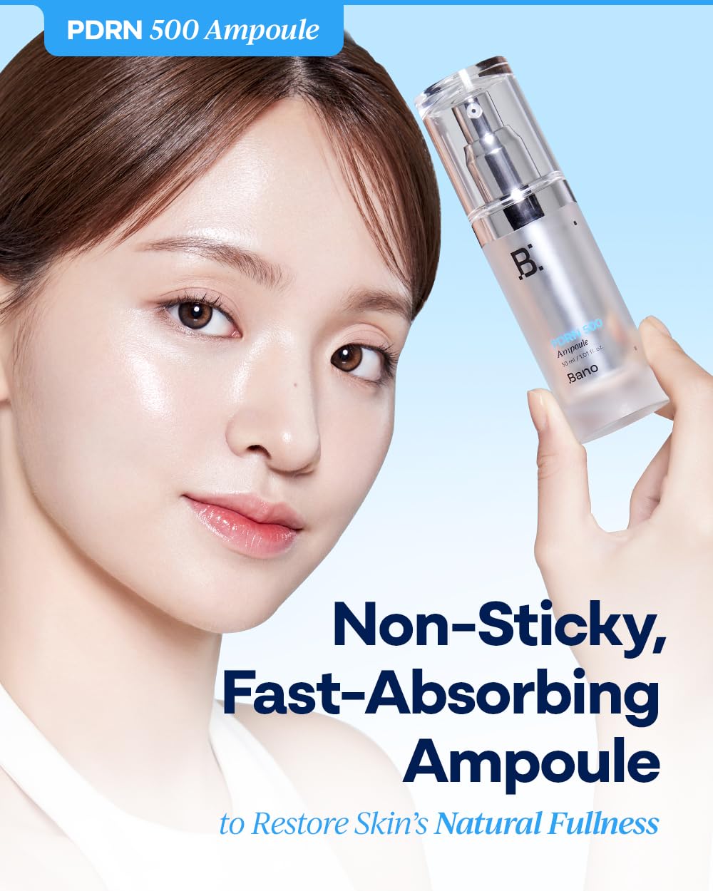 PDRN 500 Ampoule – Firming & Hydrating Serum with PDRN, Peptides, Collagen & Hyaluronic Acid | Korean Skincare for Sensitive Skin | Fragrance-Free | 1.01 fl oz - Image 2