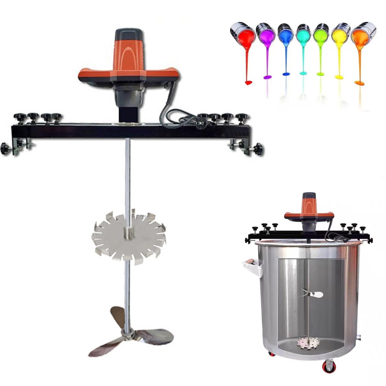 Mezclador de pintura eléctrico de 3000 W, mezclador de pintura IBC, varilla agitadora/impulsor de acero inoxidable de 900 mm, ajustable de 70-125 cm, for agitar pintura, revestimiento, pegamento, ceme