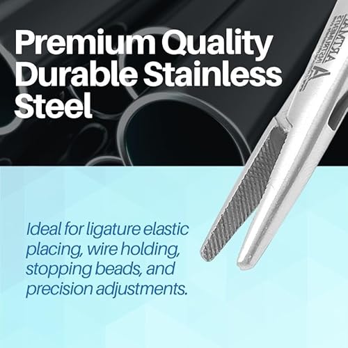 ARTMAN INSTRUMENTS Mathieu Ligature Elastic Placing Pliers 5.5" Separator Placer, Orthodontic Lace Back Tightener Needle Holder Driver, Ligature Separator Placer, Elastomeric Orthodontic Instruments - Image 2