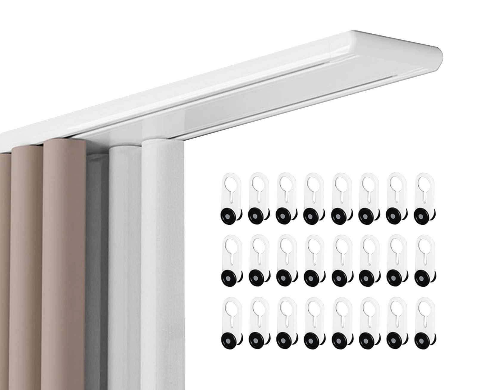 Robuste Doppelschürze – zusammengefügte Deckenhalterungsschiene für Wohn- und Schlafzimmer-Trennwand – Aluminiumlegierung, leiser Betrieb, einfache Installation
