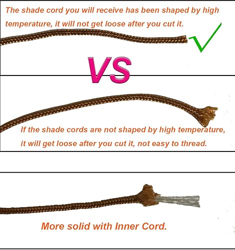 Miniatura 4 de Y-Axis Rollo de 60 yardas de nailon trenzado de 0.079 in, color marrón claro (bronce) con 6 pomos de cuerda de madera marrón + cinta suave