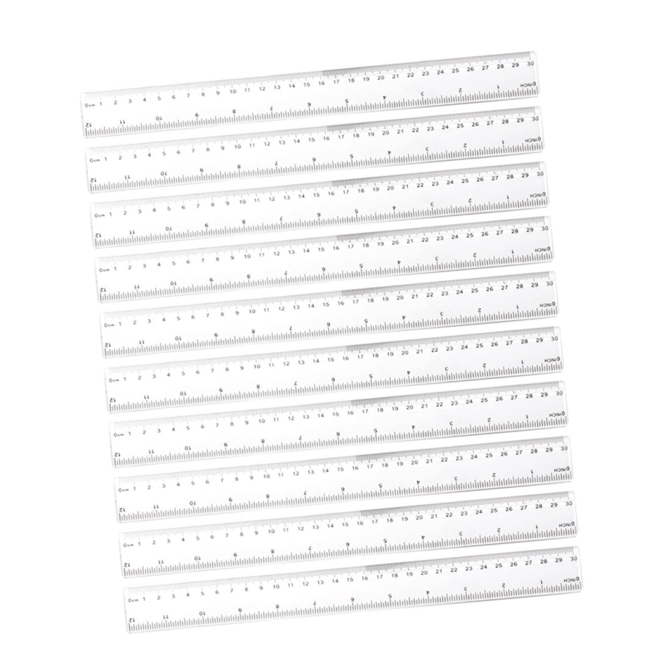 Transparente Kunststofflineale 30cm Mit Metrischer Und Zoll Skala Bruchsicheres Kunststoffzeichenlineal Für Schule Büro Und Zuhause 20 Stück Schülerlineal