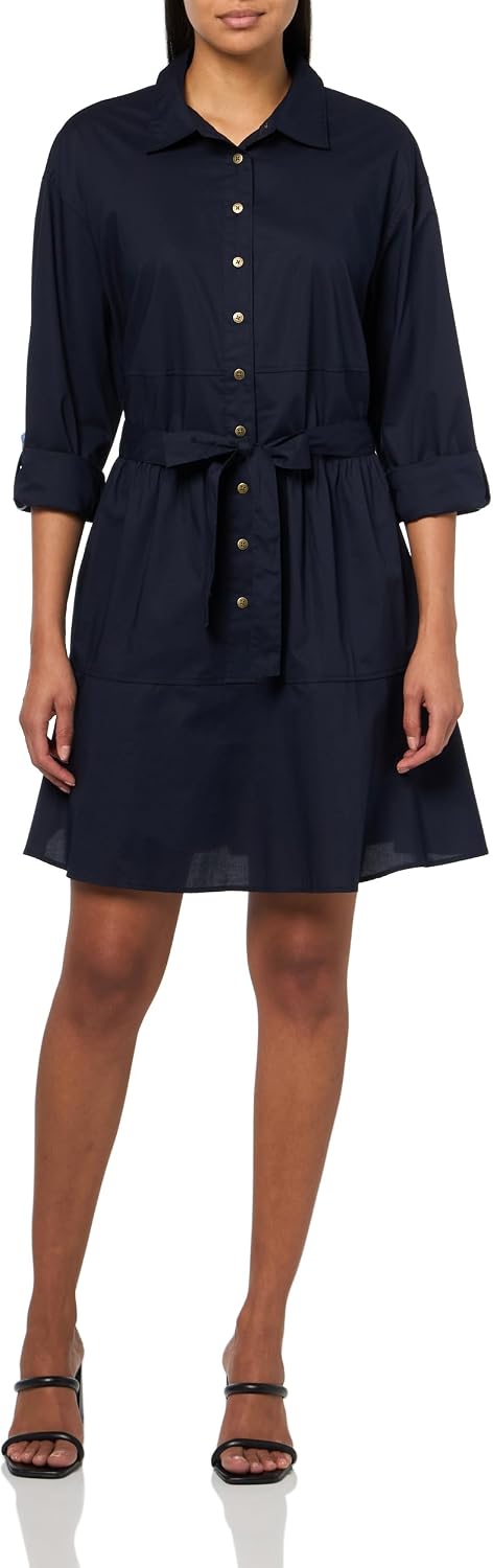 Nautica Women's Long Sleeve Collared Button Shirt Dress