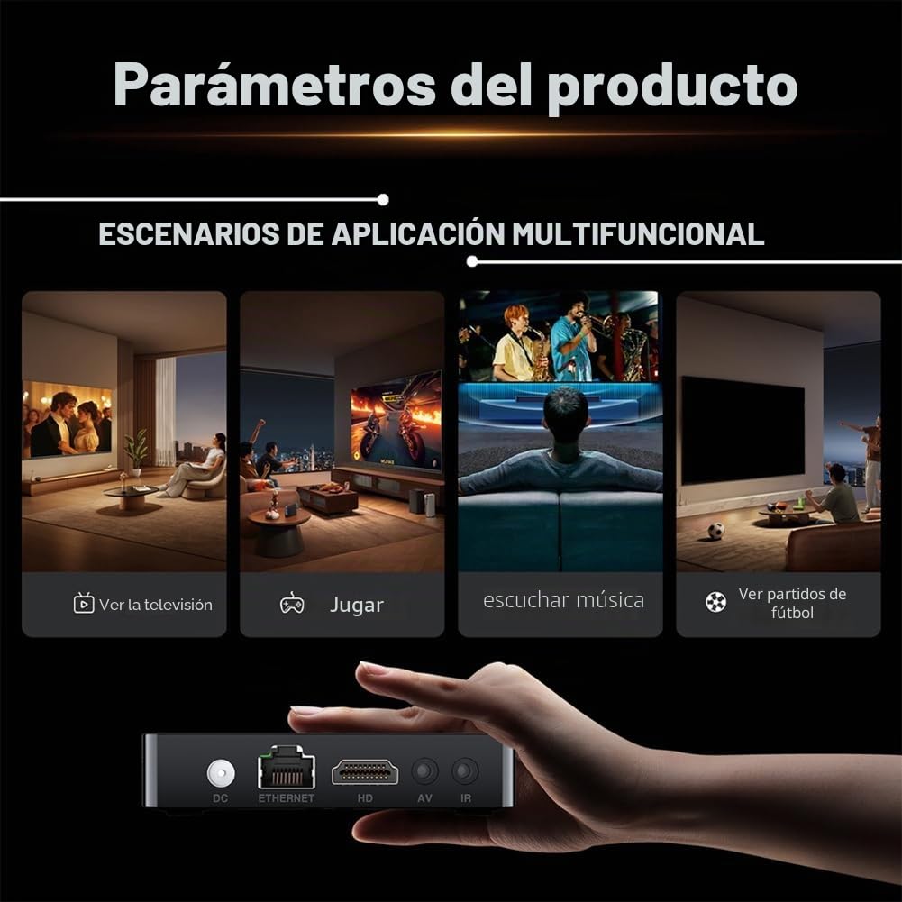 TV Box Android 14, Android Box 2GB + 16GB, RK3518, Cuatro Núcleos, 2.4G/5G, WiFi Dual, Compatible con 265, 8K HD, Bluetooth 5.0, Smart TV Box UE.