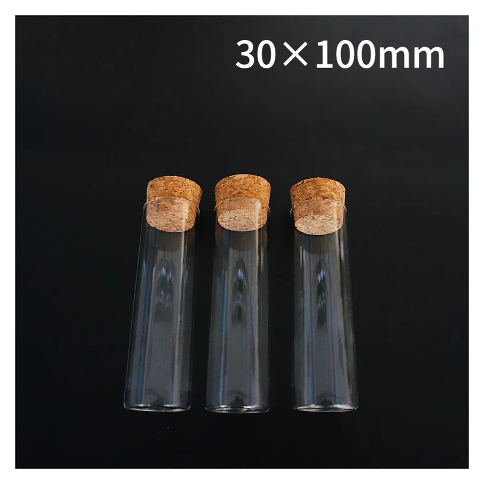 MENGKE Lote De 12 Tubos De Ensayo De Vidrio De Fondo Plano De 30 X 100 Mm Y 50 Ml Con Tapón De Corcho