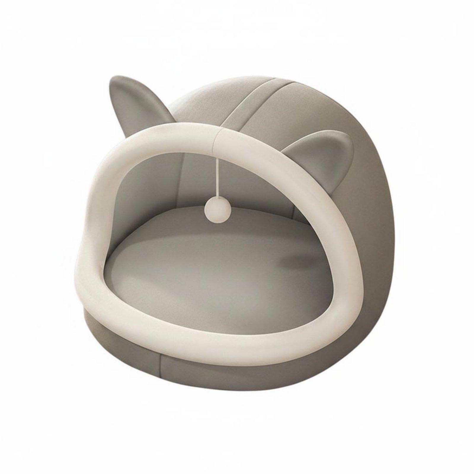 Semi-Enclosed Cat Nest Everlasting Cat Ear Pet Bed Washable for Cats, Small Dogs, Indoor Gray|Pet Supplies| Dog Supplies| Beds-image-47