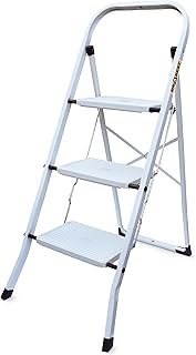 DRABEST Step Ladder Folding 3 Steps Stool Ste...,