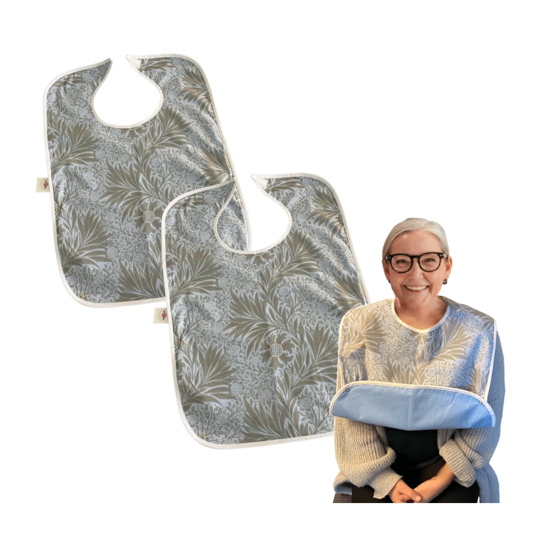 2 Pack Reusable Adult Bibs, Clothing Protector