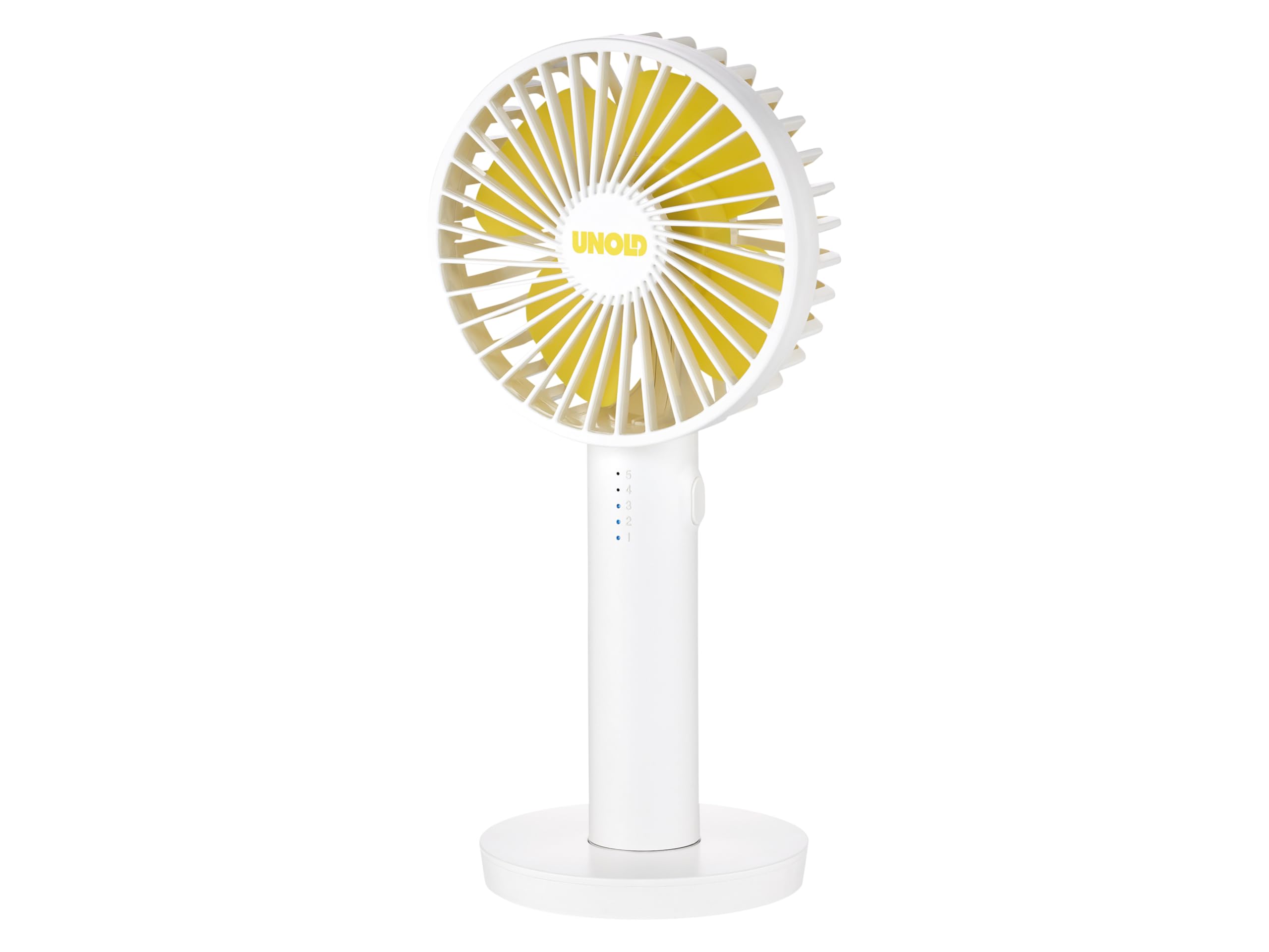 Unold 86620 Breezy II White – Handventilator mit Standfuß und Akku