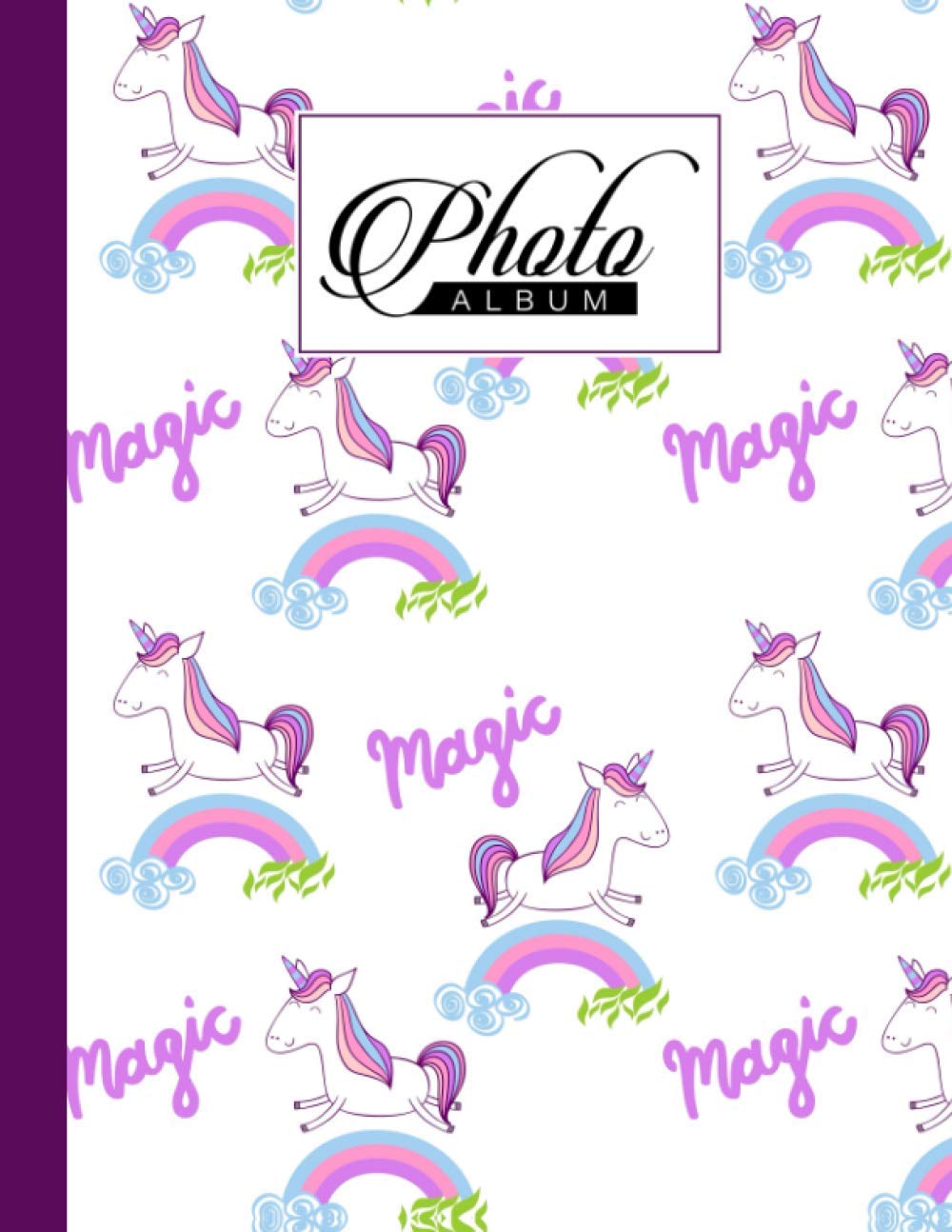 Photo Album: Cute Unicorn Photo Album, Large Photo Albums with Writing Space Memo, Extra Large Capacity Picture Album, Family, Baby, Wedding, Travel Photo Book, 120 Pages, Size 8.5" x 11"