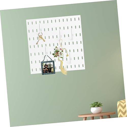 Miniatura 6 de 1 juego de estante de plástico para agujeros de pared, organizador de almacenamiento para cocina y baño, incluye ganchos, fuerte capacidad de carga,