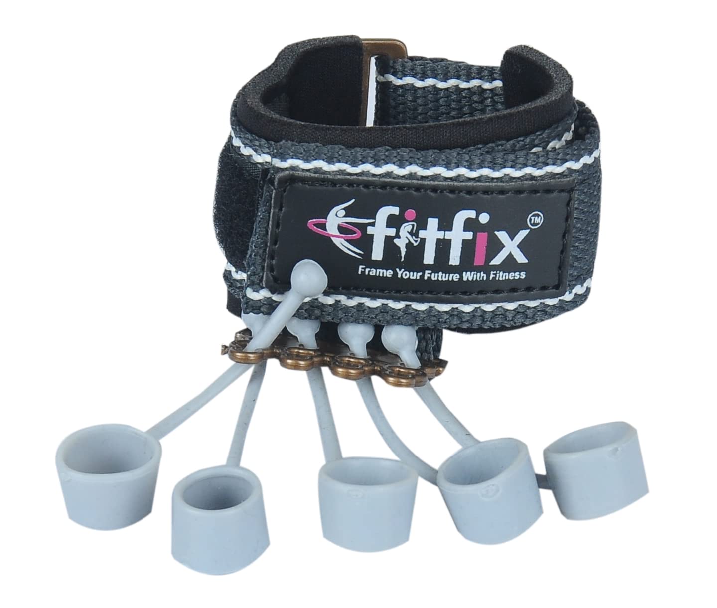 Fitfix® Finger Gripper Strength Trainer Forearm Exerciser Hand Yoga Resistance Band Finger Expander Finger Extension Exerciser Climbing Finger Hand Paralysis Rehabilitation Training and Home Exercise Exercise Grip Builderr with 5 elastic loops 2