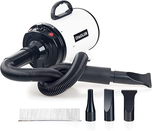 Miniatura 10 de CHAOLUN Secador de pelo para perros, secadora profesional de alta velocidad para mascotas, secador de pelo para perros con calentador, velocidad