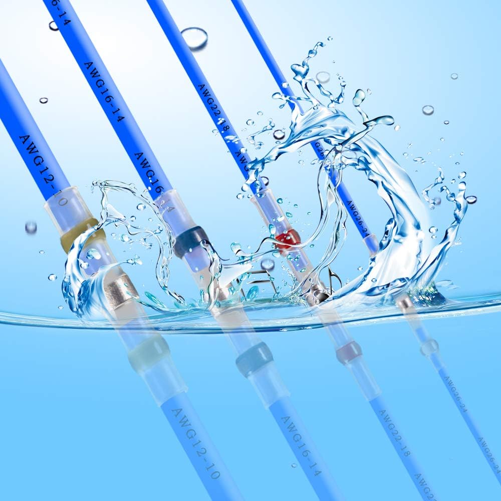 Super Deal Product Haisstronica 400PCS White Solder Seal Wire Connectors,Waterproof Wire Connectors, Insulate Heat Shrink Butt Connectors for Watercraft,Electrical,Electronics 26-24