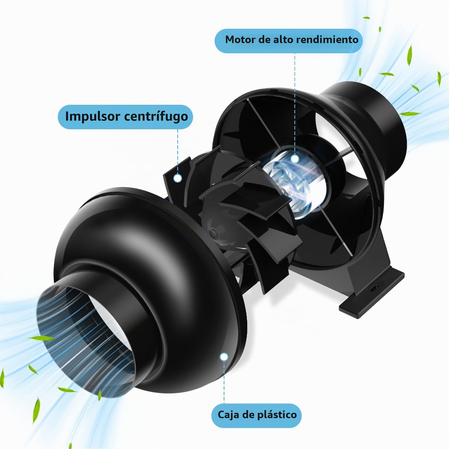 Aygrochy 100mm Extractor de aire, soplador de ventilación HVAC de 28 W para tienda de cultivo hidropónico, uso doméstico, ventilación y ventilador de escape.