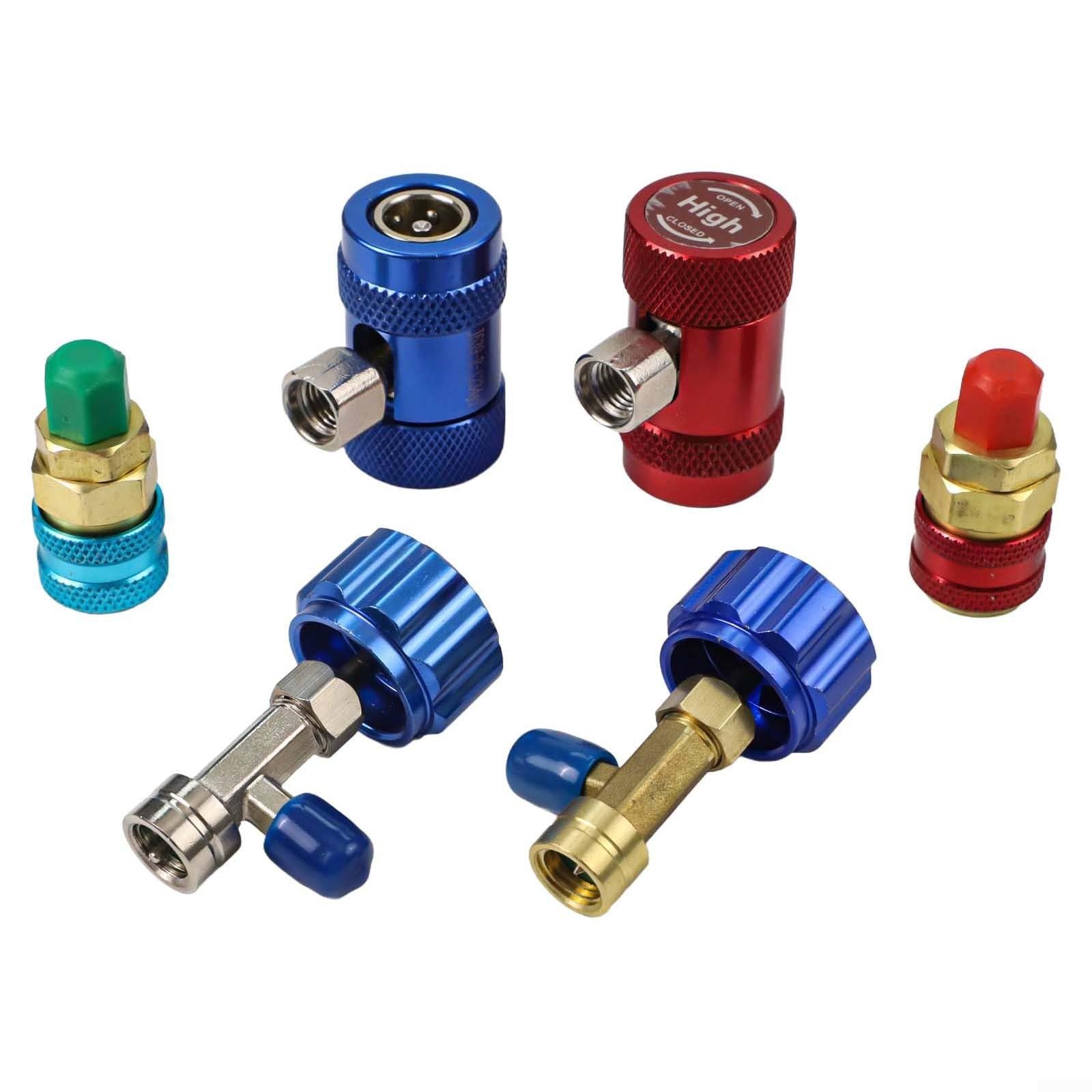 Kit 29 Raccordi AC Auto per r1234yf R134a Ottone Kit 29 Raccordi | 29 essenziali, ottone , alta/bassa pressione, compatibilità per multipla, perdite
