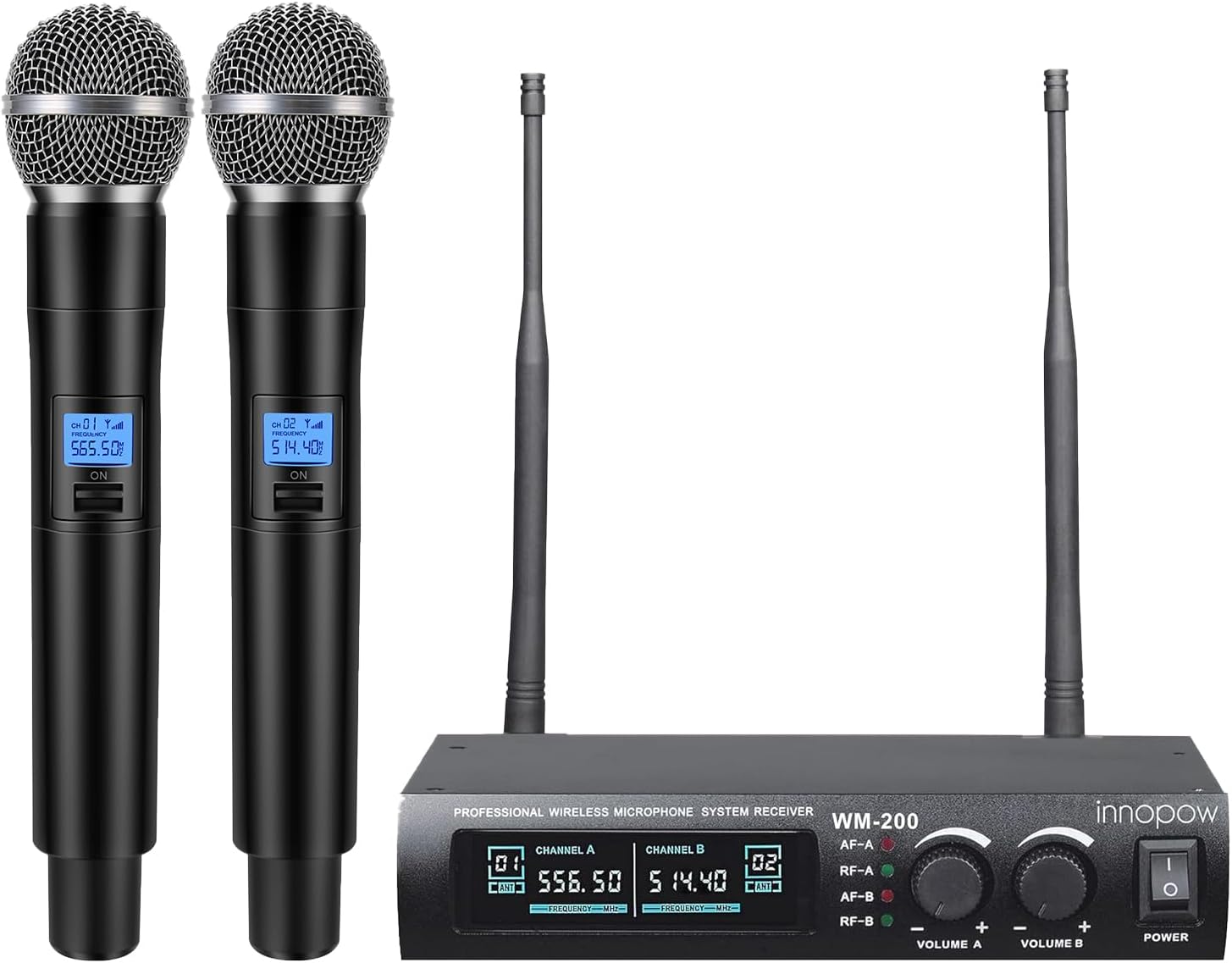 innopow Metal Dual UHF Wireless Microphone System,inp Metal Cordless