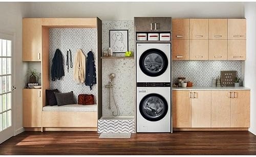 Miniatura 9 de LG WashTower Centro de Lavandería Inteligente Apilado 4.5 Pies Cúbicos Lavadora de Carga Frontal y 7.4 Pies Cúbicos Secadora de Gas en Blanco