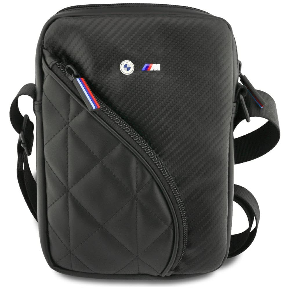 BMW Carbon Pocket & Metal Logo Tasche 8 Zoll (Schwarz)